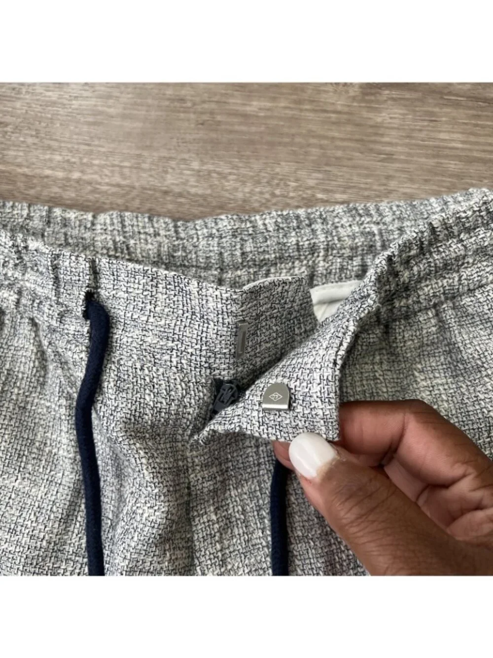 Paisley & Gray Slim Fit Dress Pants Mens M Gray Tweed Elastic Waist Drawstring